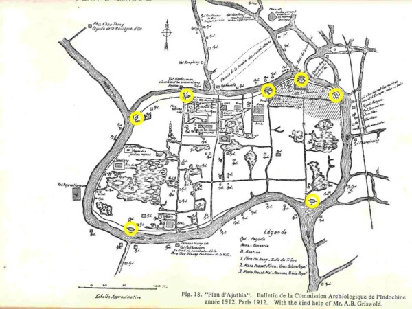 Forts on the Plan d'Ajuthia of the Commission archeologique de l'Indochine