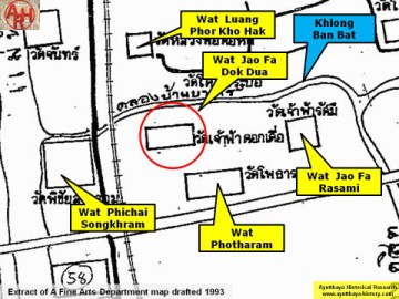 Detail of a 1993 Fine Arts Department map