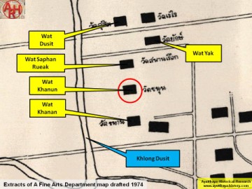 Detail of a 1974 Fine Arts Department map