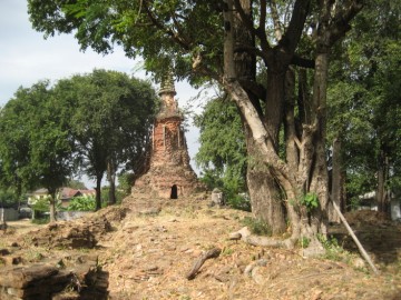 View chedi and ubosot from the East