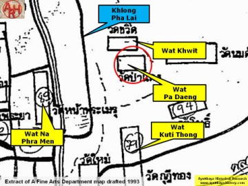Detail of a 1993 Fine Arts Department map