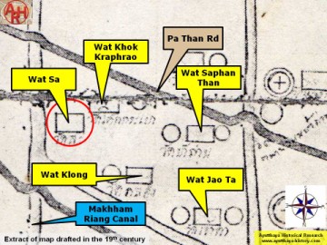 Detail of a 19th century map - map is orientated S-N