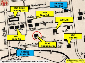 Detail of a 1974 Fine Arts Department map
