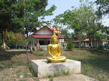 Buddha image in front of the ordination hall